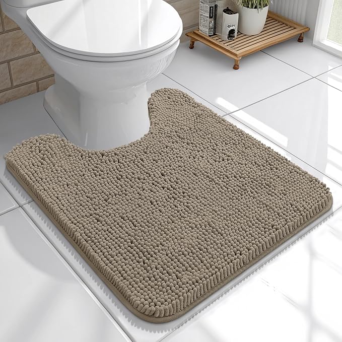 OLANLY Toilet Rugs U-Shaped 20x20, Extra Soft Absorbent Chenille Contour by OLANLY