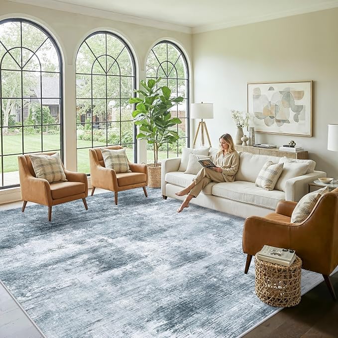 12x12ft Square Living Room Rug – Non-Slip Washable Extra Large Floor Carpet - Image 5