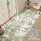 Runner Rug Kitchen Washable Rugs: 3x8 Non-Slip Abstract Soft Modern Stain - Image 3