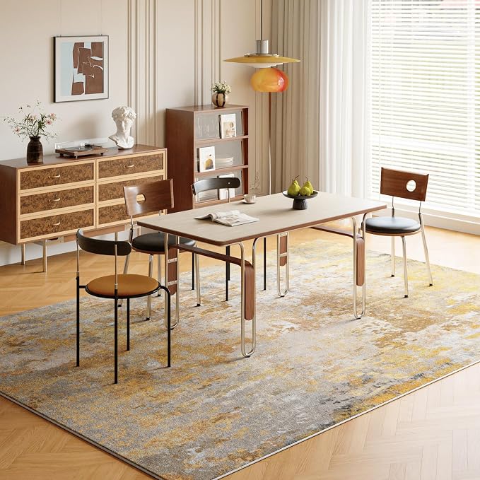 Beige Gold Washable Rug 6x9 Area Rugs - Image 2