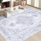 XLUEZ Area Rug 9x12 Living Room Rug, Machine Washable Vintage Distressed - Image 2