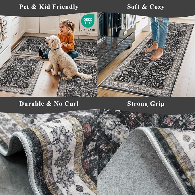 Square Rugs 5x5 Washable for Entryway: Non Slip Indoor Foot Carpet for Living - Image 5
