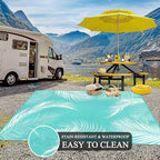 Pauwer Waterproof Outdoor Rug 6x9, Reversible Plastic Straw Patio Camping Rug - Image 5