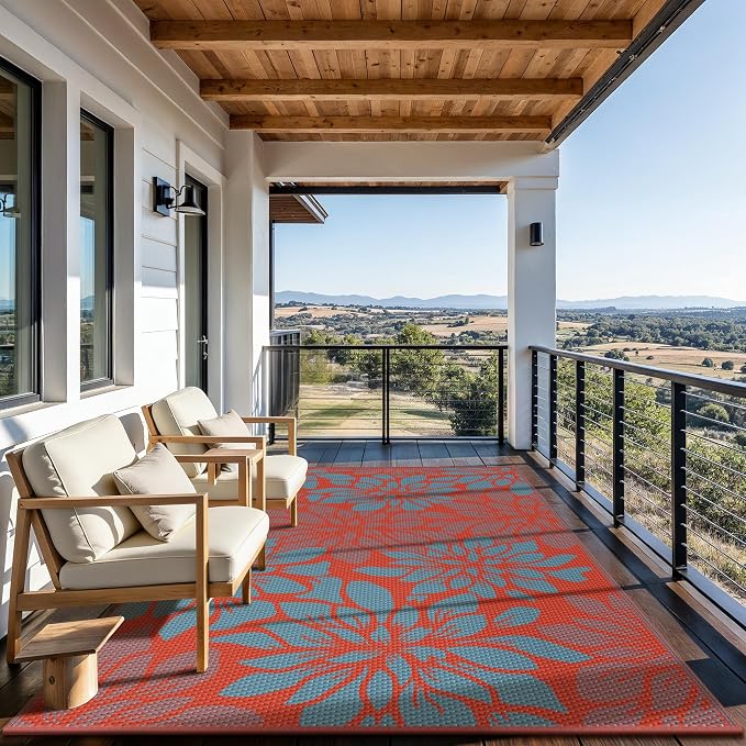 GENIMO Outdoor Rug Waterproof for Patio Decor, Large Area Rugs Mats for RV - Image 4