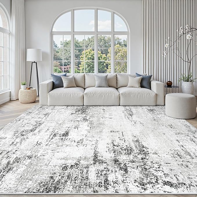 Area Rugs 10x14 Living Room: Large Modern Abstract Washable Rug Soft Anti-Skid by GENTDRIZZ