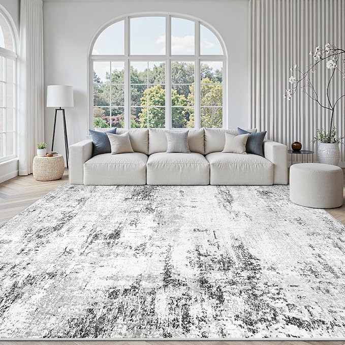 Area Rugs 9x12 Living Room: Large Modern Abstract Washable Rug Soft Indoor Anti by GENTDRIZZ