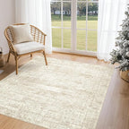 UERMEI Square Area Rugs : Washable 5x5 Neutral Modern Abstract Carpet by UERMEI