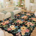 DUKINO 8x10 Area Rug, Floral Washable Rugs by DUKINO