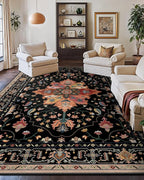 RELEANY Area Rugs Large 10'x14' Washable Non-Slip, Floral Vintage Distress - Image 2