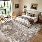 12x12 Square Living Room Rug – Modern Abstract Neutral Extra Large Washable - Image 4