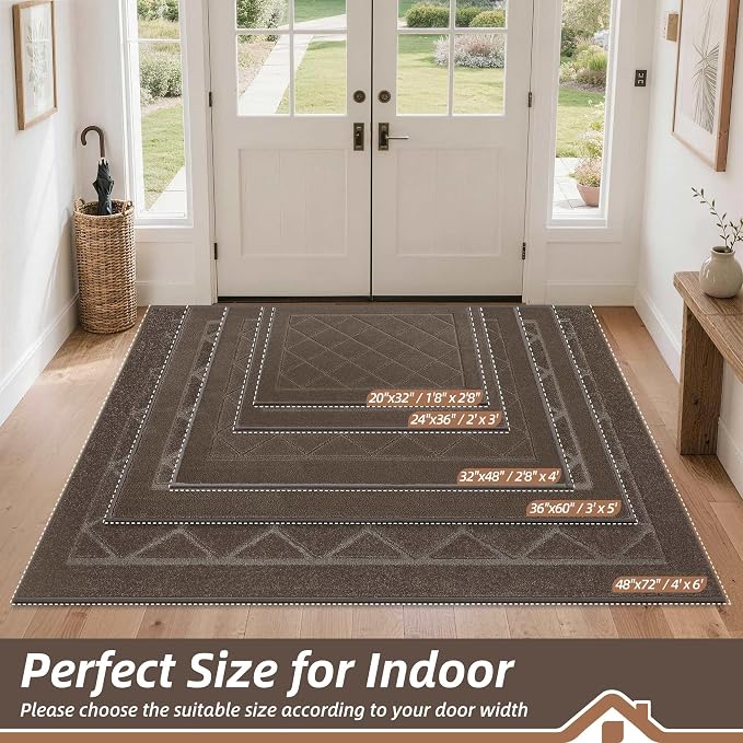 BEQHAUSE Dirt Trapper Door Mat 32" x 48", Doormat Non-Slip Entryway Rugs - Image 2