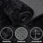 6x9 Area Rug for Living Room:Ultra Soft Fluffy Shag Black Rugs, Large Fuzzy - Image 5