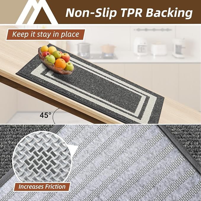 COSY HOMEER Kitchen Rugs Non-Slip 24x35/24x60 Inch Thick Polypropylene Standing - Image 4