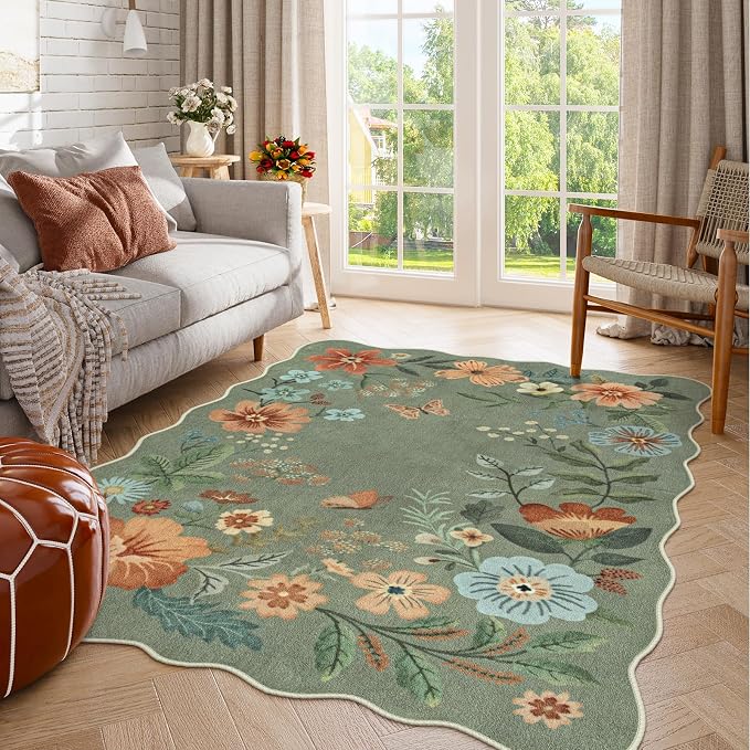 Lahome Floral Washable Rugs, 4X6 Rug - Image 3