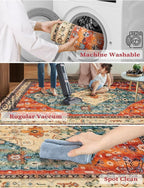 SERISSA Boho Washable Runner Rug, 2x6 Rug Non-Slip Tribal Hallway Kitchen - Image 2