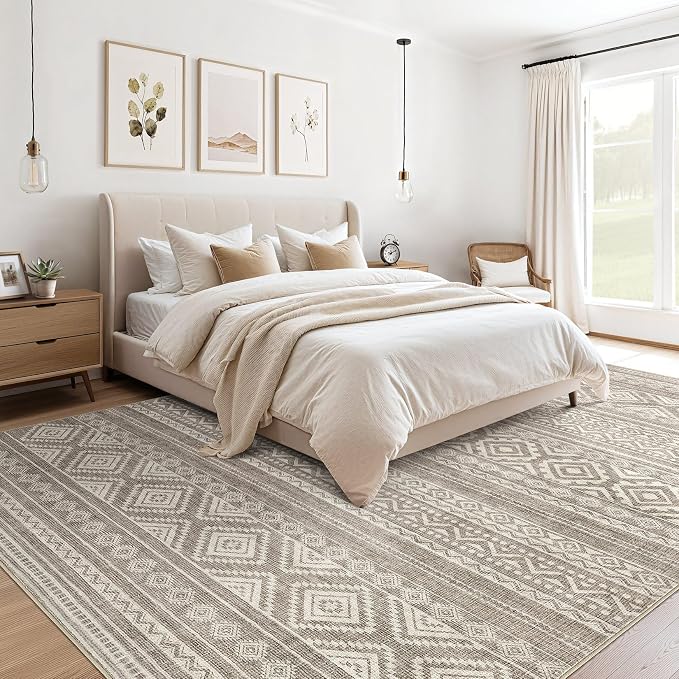 cotiled 9x12 Area Rugs Living Room Rug: Washable Boho Rugs - Image 4