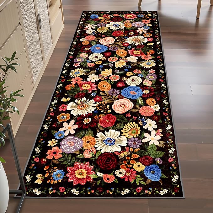 Runner Rug for Hallways 3x7 Espresso, Non Slip Washable Kitchen Rug - Image 5
