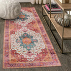 Moynesa Ultra-Thin Washable Pink Runner Rug - Image 6