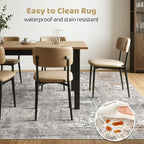LOONGRUG 9x12 Area Rug Living Room: Washable Large Abstract Soft Stain - Image 6