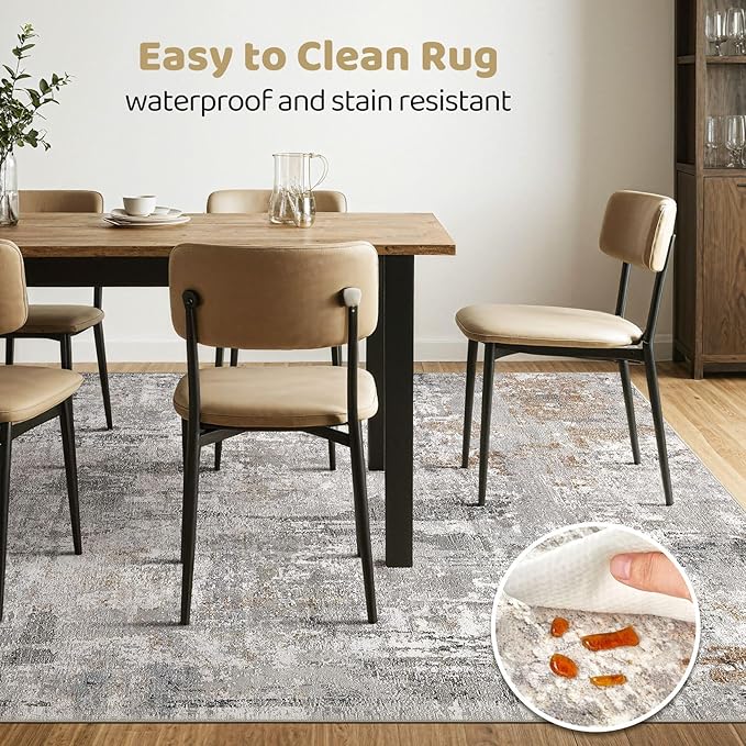 10x12 Area Rug Living Room: Washable Large Abstract Modern Soft Rugs Stain - Image 6