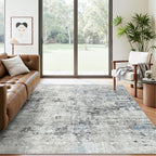 Soalmost Abstract Rug 5x7 Machine Washable Area Indoor Grey Low Pile Non-Slip - Image 8