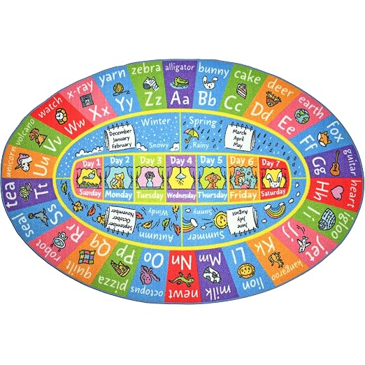 KC Cubs Educational Kids Rug – ABC Alphabet, Months & Days Learning Mat – Soft - Image 2