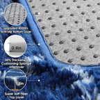 ONASAR 5x7 Area Rugs for Living Room Bedroom, Fluffy Navy Blue and White Throw - Image 4