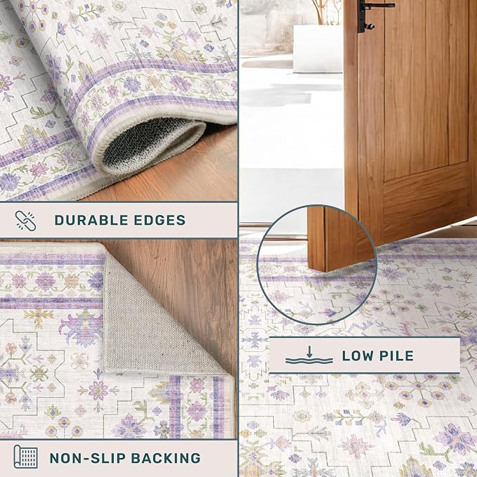 8x10 Large Lavender Rug for Bedroom, Floral Area Rug for Living Room, Dinning - Image 5