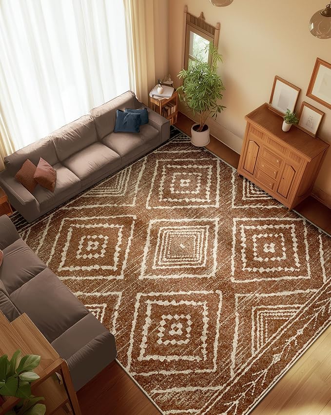BESTSWEETIE Area Rug 9x12 Machine Washable Non-Slip Low Pile Print Pattern - Image 6