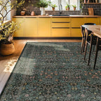 Vintage Dark Green Living Room Rug, 8x10 Washable Area Rugs - Image 3