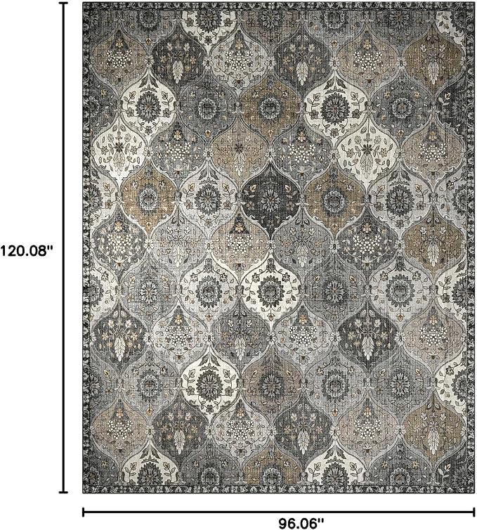 Lahome Moroccan Washable Area Rugs 8x10, Soft Vintage Oriental Rug - Image 2