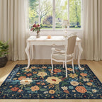 DUKINO 4x6 Area Rug, Lightweight Non Slip Washable Floral Rug, Indoor Low Pile - Image 3