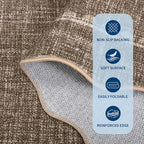 GarveeHome Scalloped Bow Rug for Living Room, Solid Brown Rug for Dorm - Image 6