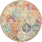 Lahome Round Moroccan Washable Rug, Soft Vintage Small Round Rug 3ft Non-Slip - Image 2