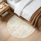 Soalmost Washable Half Circle Round Rug 2x3 Beige, Small Half Moon Rug Entryway - Image 2