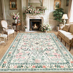 6x9 Area Rugs for Living Room: Floral Washable Rug Vintage Large Soft Boho - Image 10