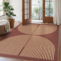 Lahome Enfys Modern Rainbow Easy Jute Outdoor Rug 5x7, Stain Resistant Red by Lahome