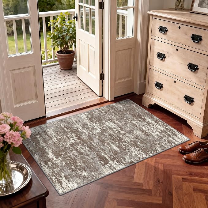 3x5 Area Rug Washable Entryway Rug Non Slip Abstract High-Stain Resistance No - Image 8