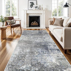 4x10 Wide Runner Rug for Hallway, Washable Non Slip Long Kitchen Rug, Soft Low - Image 4