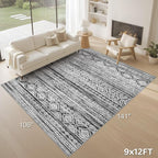 cotiled 9x12 Area Rugs Living Room Rug: Washable Boho Rugs - Image 9