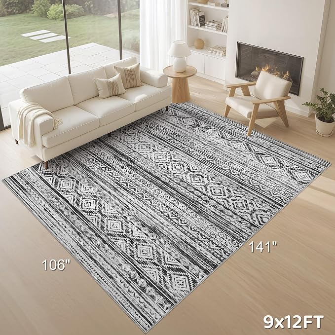 cotiled 9x12 Area Rugs Living Room Rug: Washable Boho Rugs - Image 9