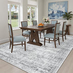 Soalmost 5x7 Area Rugs Gray Low Pile Indoor Washable Trendy Faded Style Rugs - Image 10