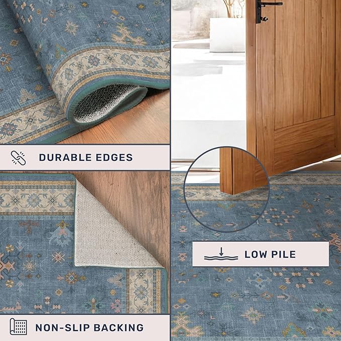 Hazo Haus Washable 10ft Long Hallway Runner Rug Blue - Image 4