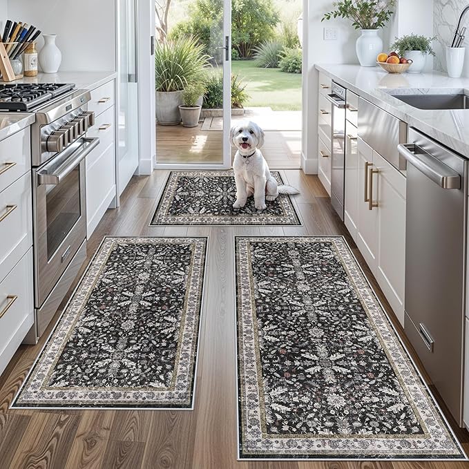 3-Piece Washable Kitchen Rug Set of 3 by BYYVOORugsforYourHome