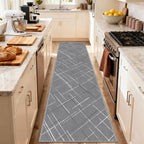 Gray Runner Rug Ultra Non-Slip 2x10 Long Hallway Rugs Washable Modern Tear and - Image 9