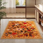 Rugcomf Bedroom Rug 3x5 Rug Washable Area Rug Non Slip Low Pile Boho Floral - Image 6