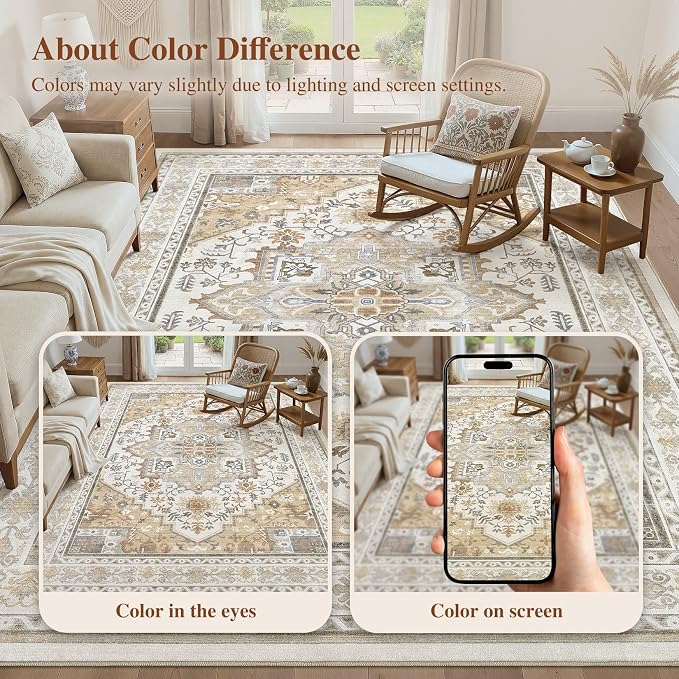 UERMEI 8x10 Area Rug for Living Room - Image 9