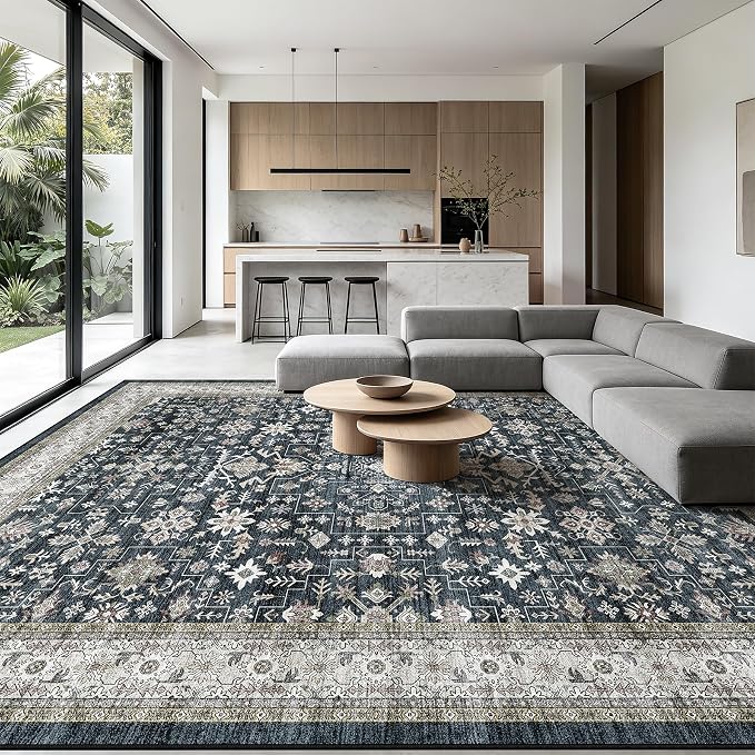 Ashen Washable 10x14 Area Rugs for Living Room, Dining Room Rugs for Under Table - Image 9