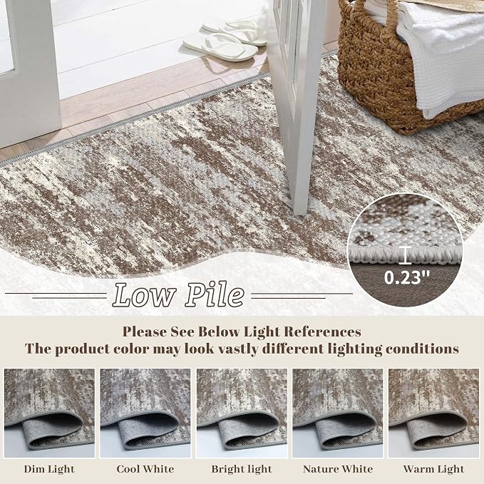 Runners for Hallways Ultra Non-Slip 2x4 Washable Kitchen Rug Abstract Tear and - Image 7