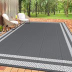 HappyTrends, Outdoor Rug, Patio Rug, Reversible Portable Plastic Straw Rug by HappyTrends